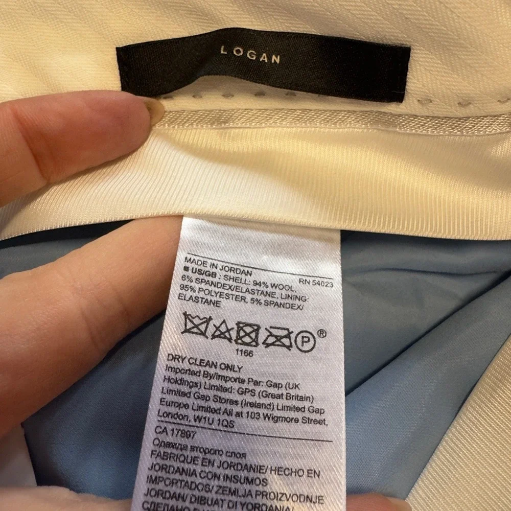 Banana Republic Logan Fit Light Blue Wool Blend Straight Leg Dress Pants Size 8 - Picture 4 of 10